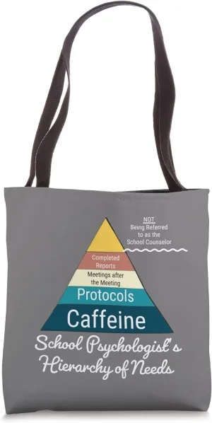 Funny School Psych, School Psychologist's Hierarchy of Needs Tote Bag