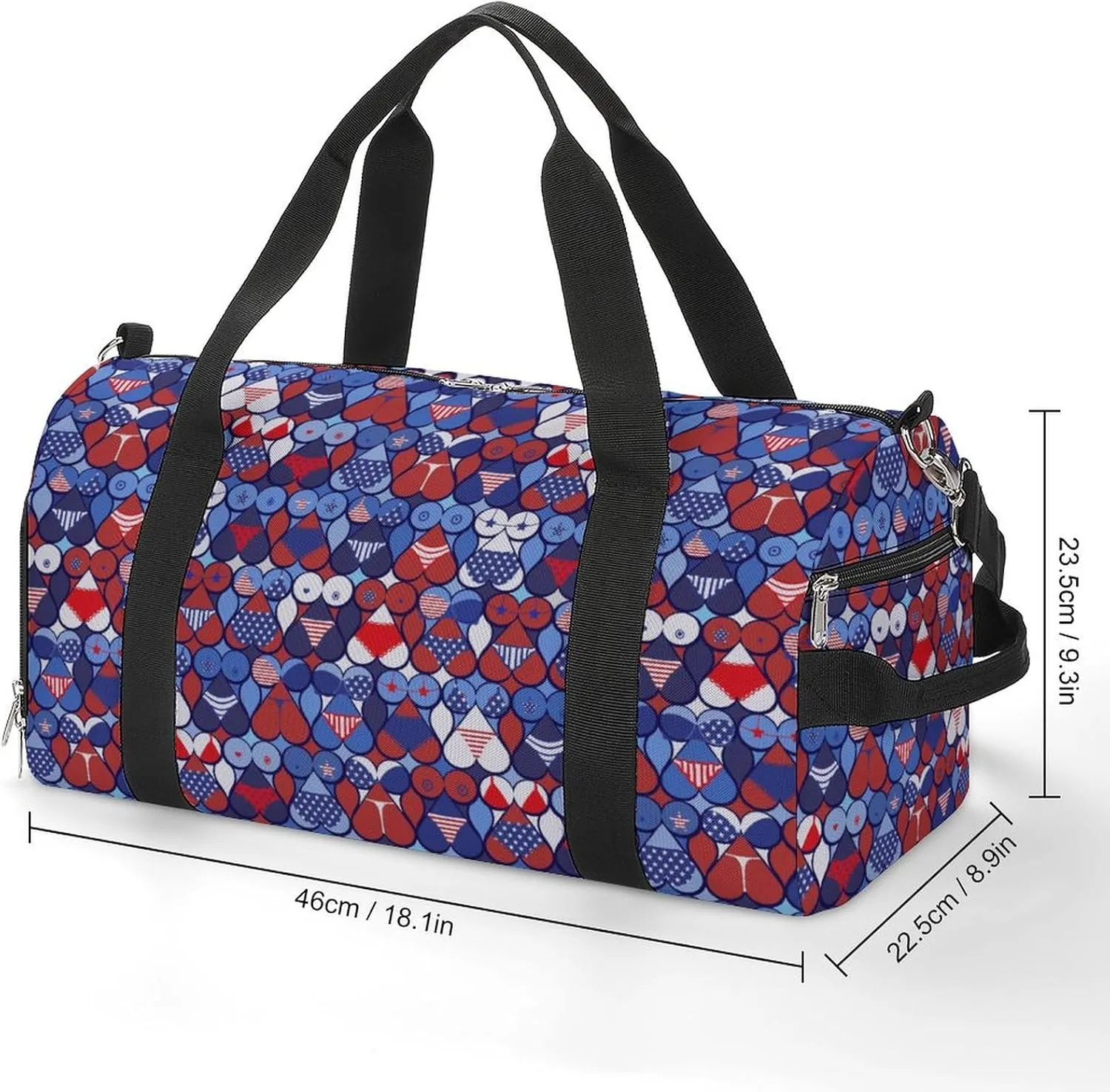 Funny Sport Gym Duffle Travel Bag with Shoe Compartment,Wet Pocket for Men and Women