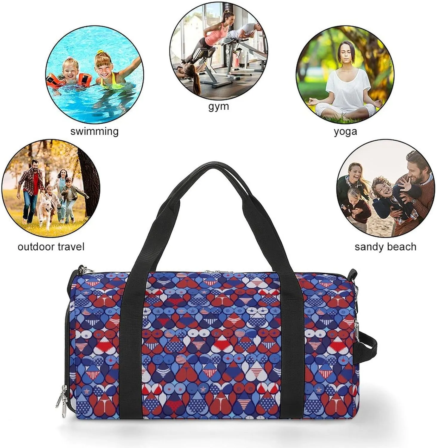 Funny Sport Gym Duffle Travel Bag with Shoe Compartment,Wet Pocket for Men and Women
