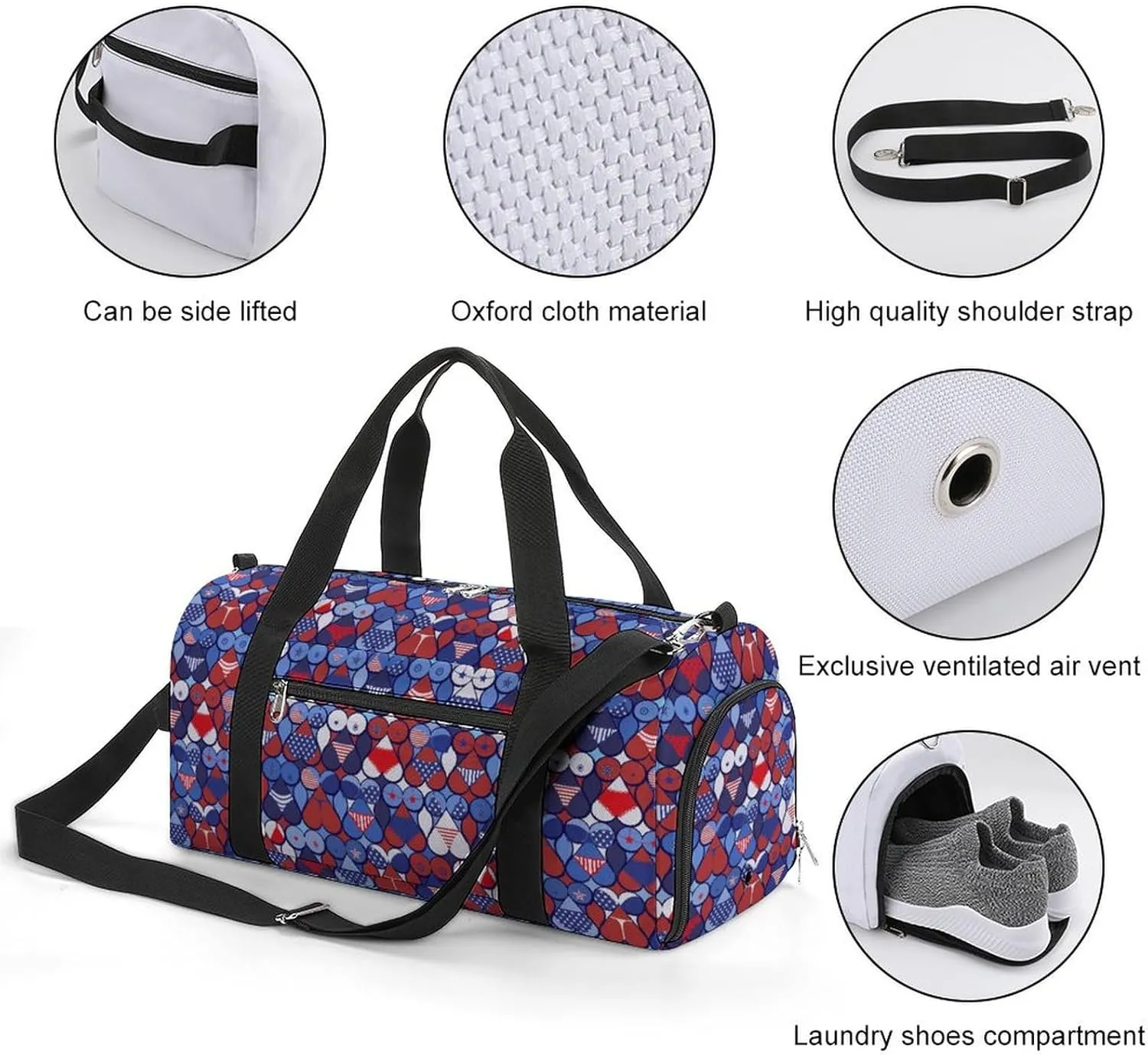 Funny Sport Gym Duffle Travel Bag with Shoe Compartment,Wet Pocket for Men and Women