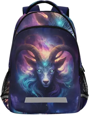 Galaxy Sheep Goat Backpack 3rd 4th 5th Grade School Bookbag Travel Laptop Daypack Bag for Boys Girls