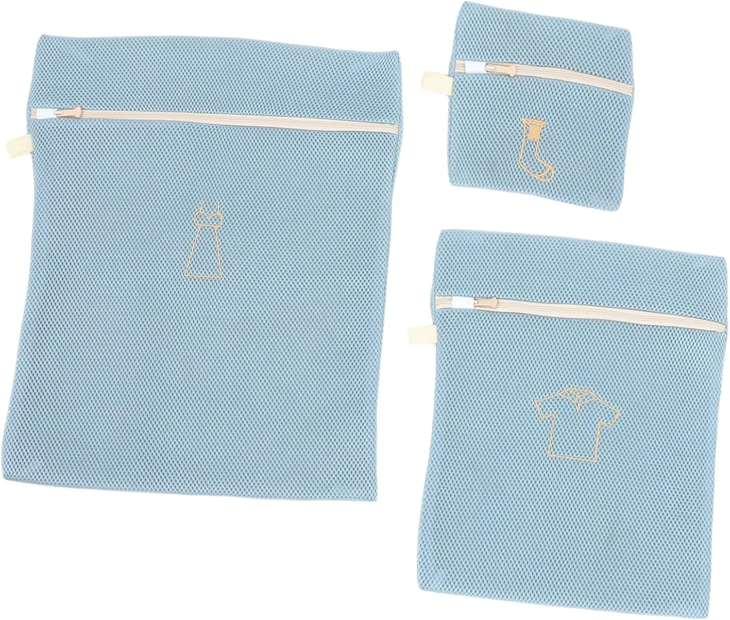 Garneck 3Pcs Laundry Bags for Breathable Mesh Washing Pouches with Sturdy Zipper Travel Friendly Fine Net Bags for Underwear and Heavy Garments for Home Use