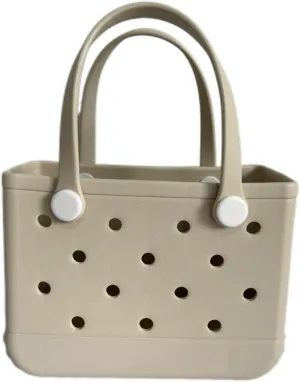 GBB Rubber Tote Bag Small Beach Bag Waterproof Outdoor Tote Bag Washable Tote Portable Travel Bag Open Handbag for Daily