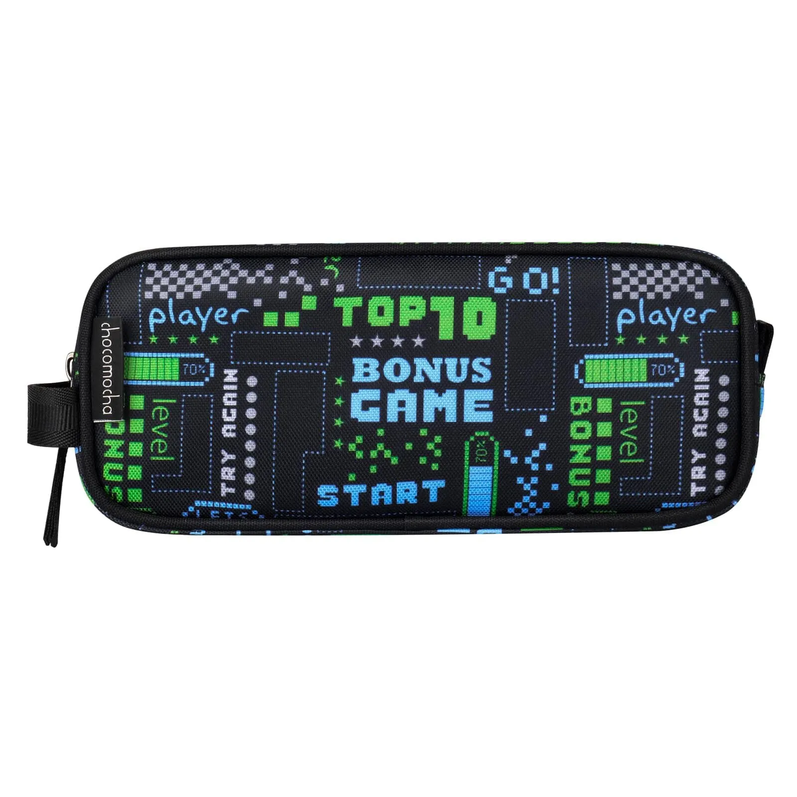 Geometry Print Black Pencil Bag