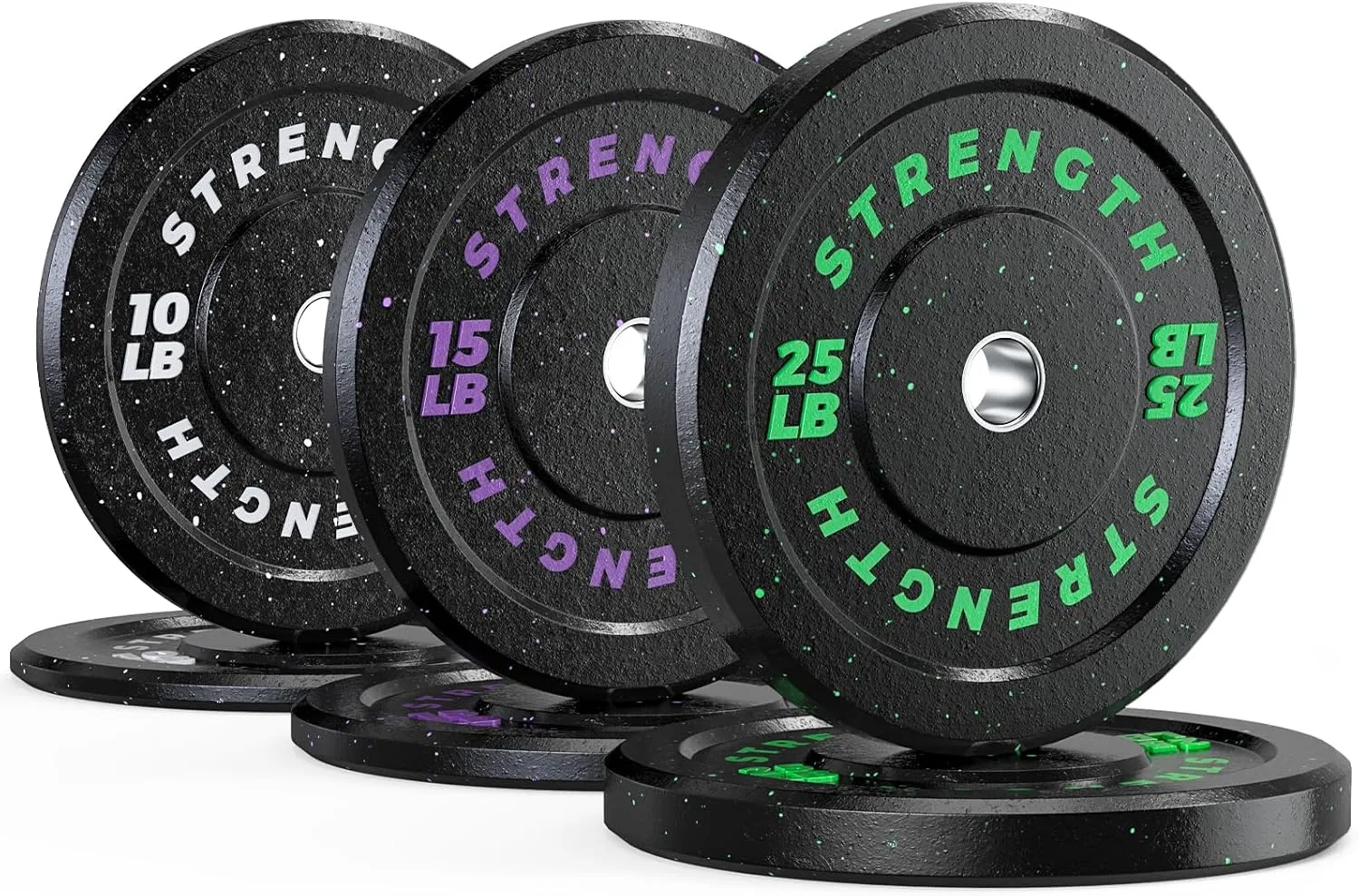GIKPAL Olympic Bumper Plates Set - 100% Rubber Weight Plates for 2 Inch Barbell Weights - Barbell Plates for Home Gym Free Weights Strength Training, Crushproof & Noise Reduction