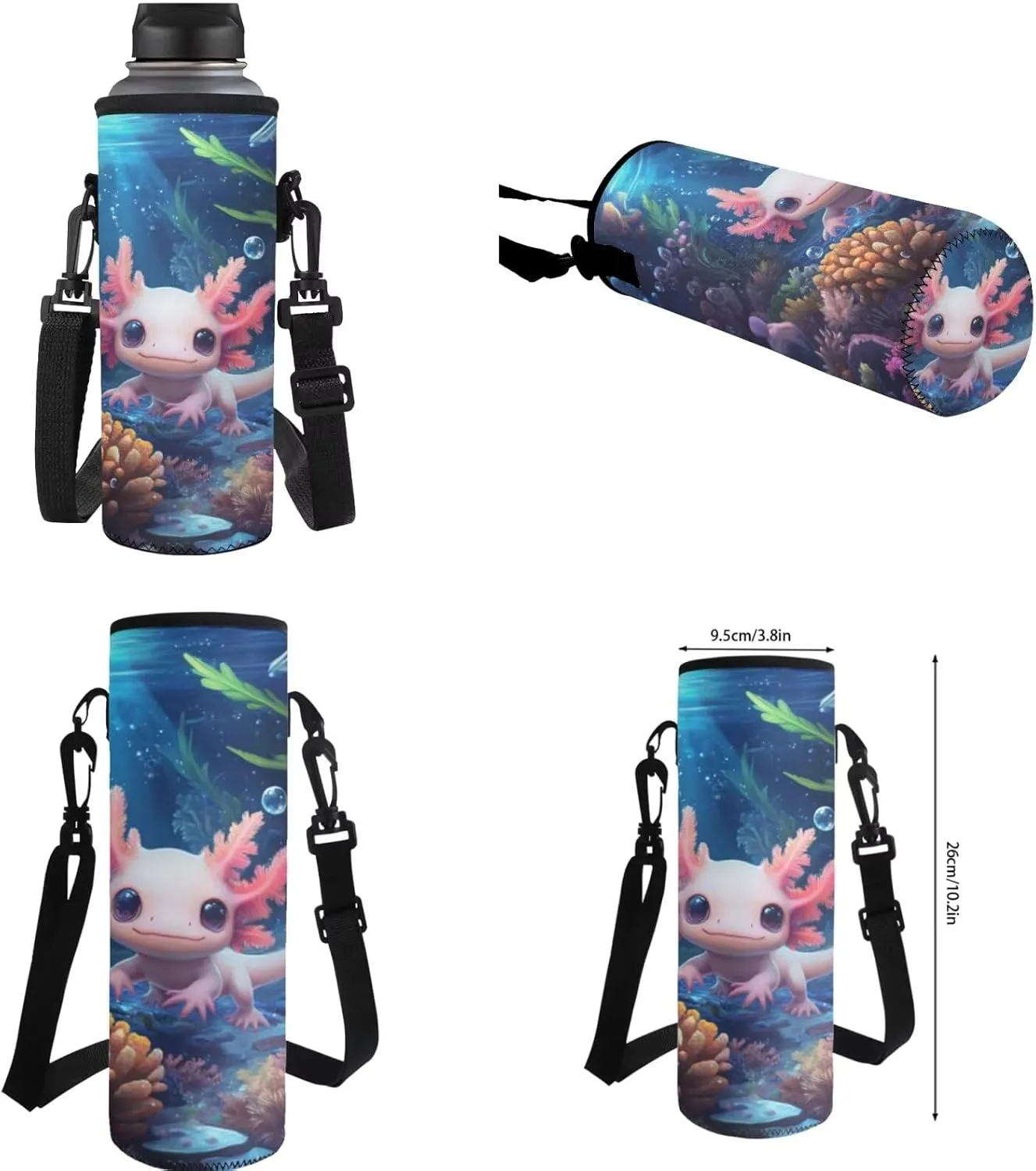 Girls Backpack with Lunch Box Axolotl Backpack for Preschool Girl Bookbag and Lunch Box Set for Kids Back to School Supplies Daypack Bag