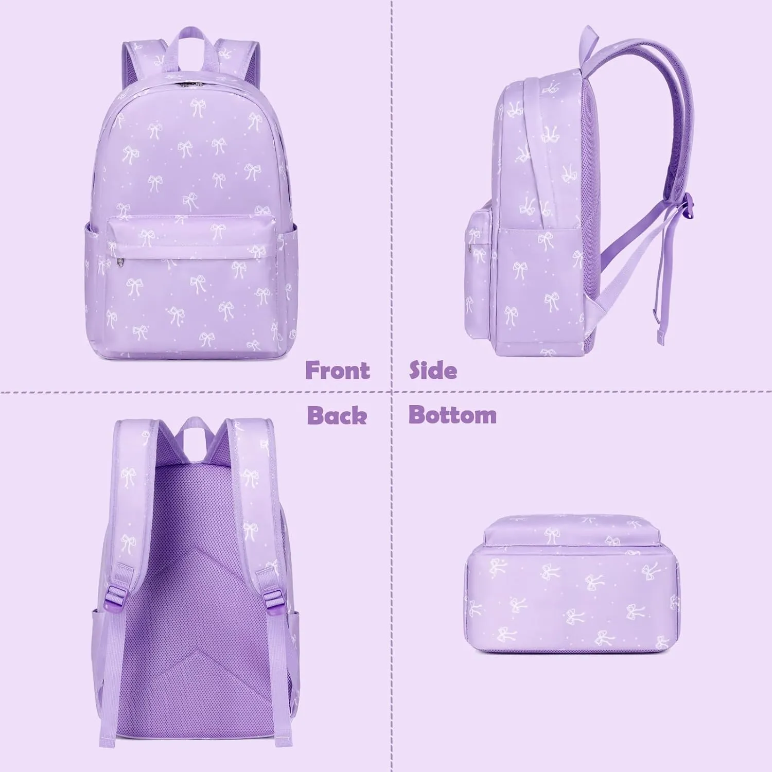 Girls Boys Backpack with Lunch Box Pencil Case for Elementary, 3 in 1 Large Capacity Kids Backpack for School Girls Boys