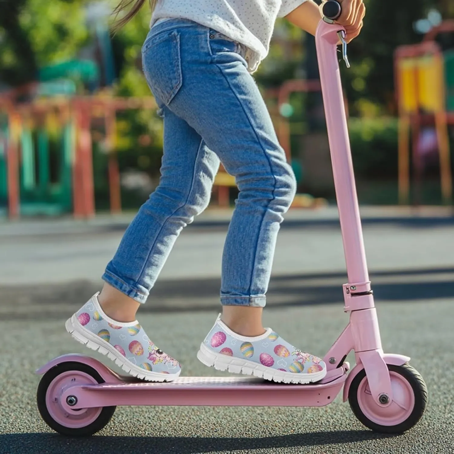 Girls Slip On Sneakers Cute Easter Gifts for Kids Tennis Gym Shoes