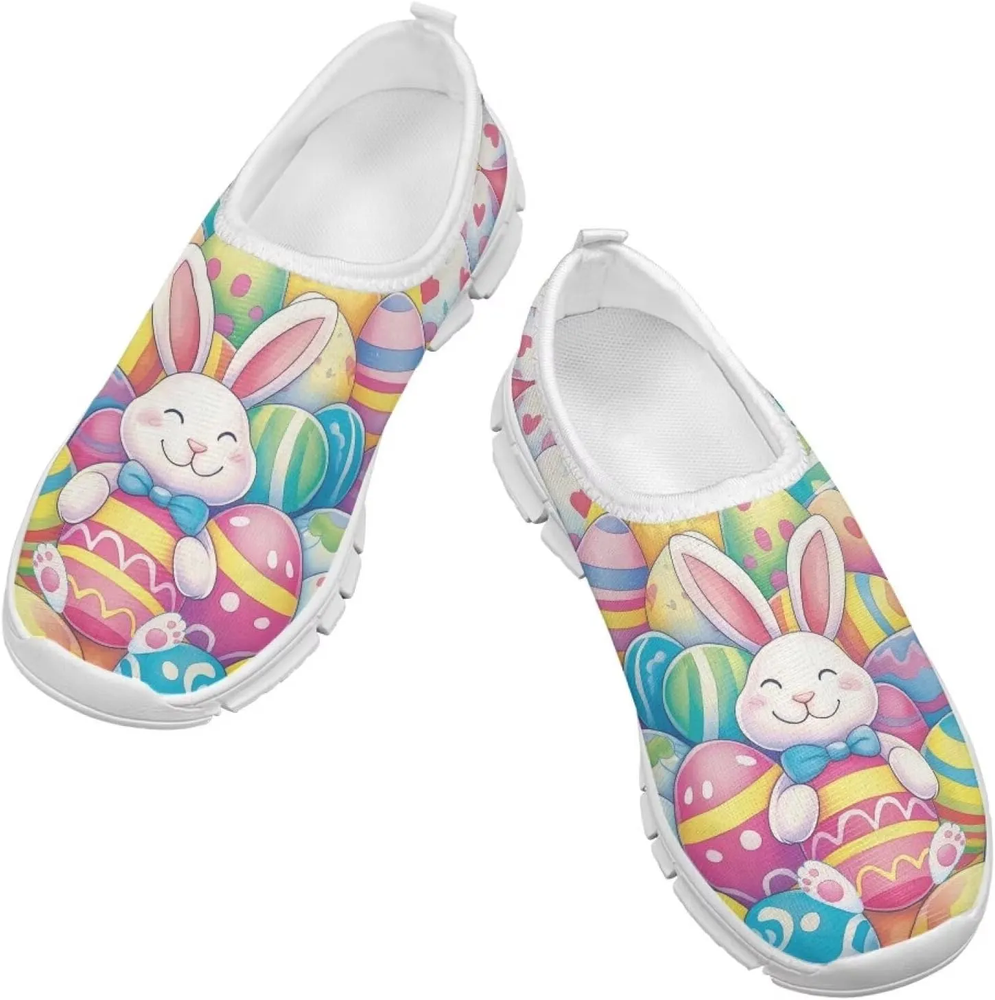 Girls Slip On Sneakers Cute Easter Gifts for Kids Tennis Gym Shoes