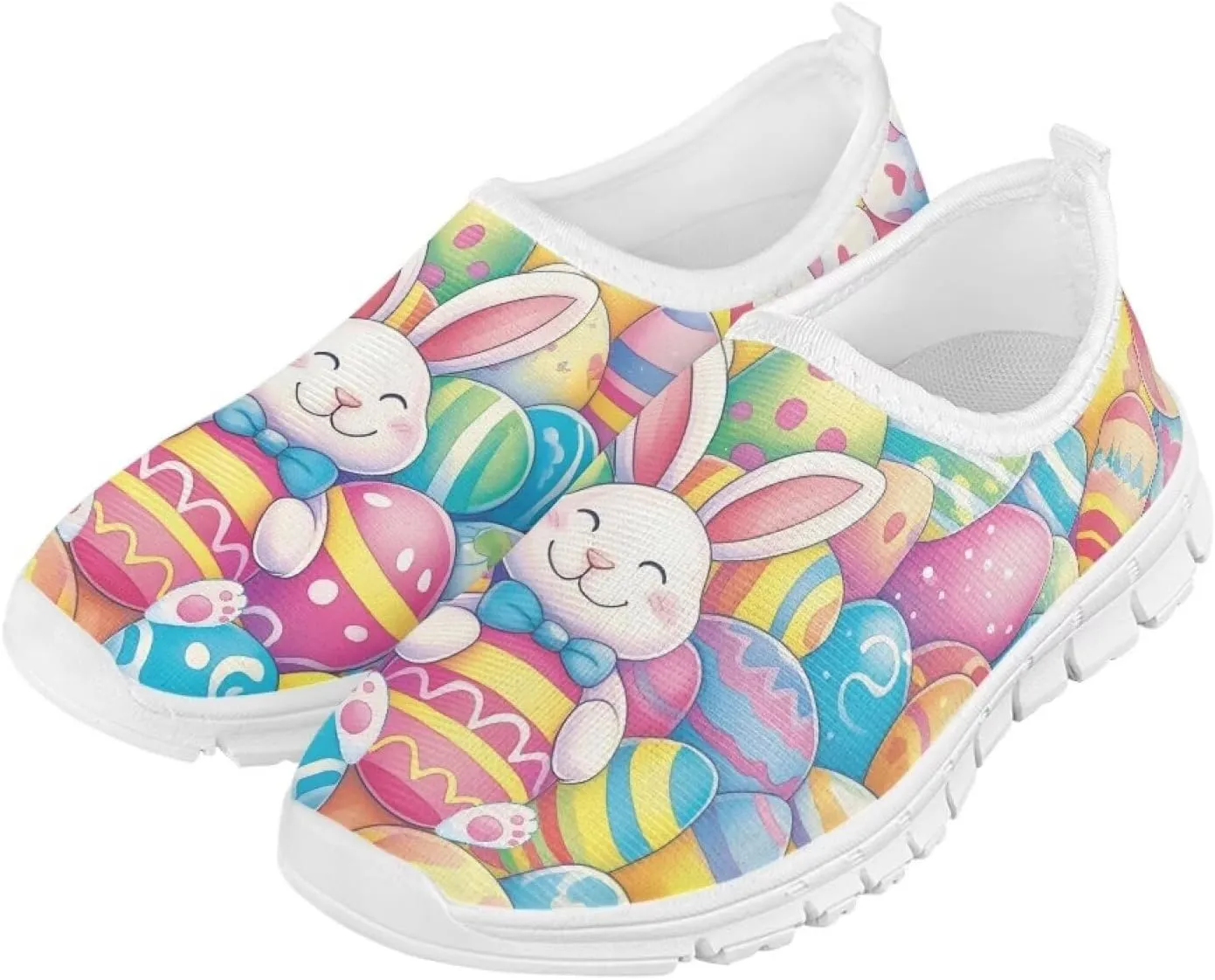 Girls Slip On Sneakers Cute Easter Gifts for Kids Tennis Gym Shoes