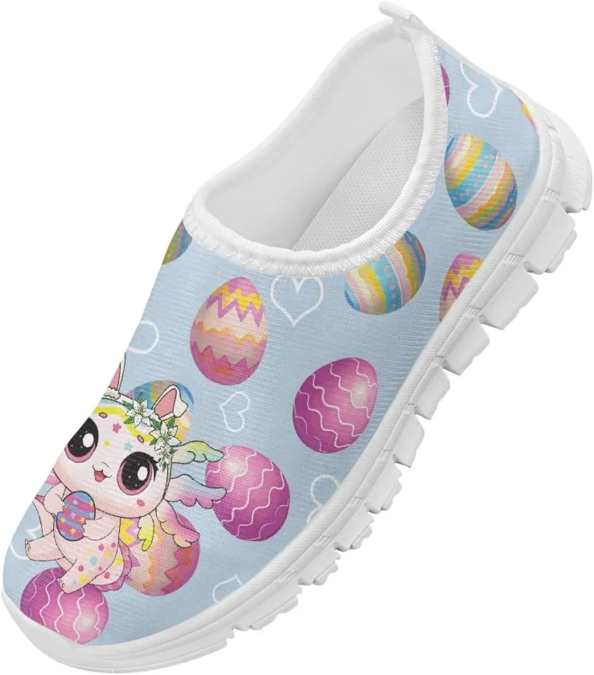 Girls Slip On Sneakers Cute Easter Gifts for Kids Tennis Gym Shoes