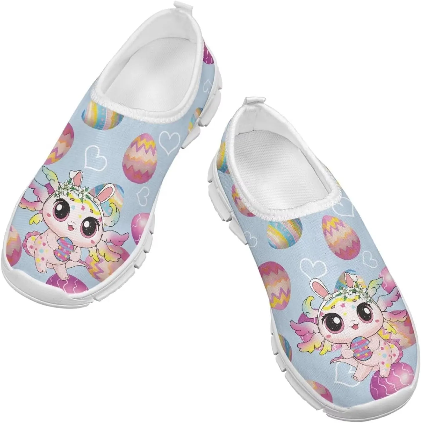 Girls Slip On Sneakers Cute Easter Gifts for Kids Tennis Gym Shoes