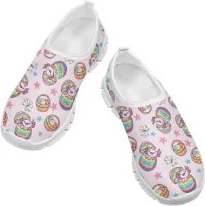 Girls Slip On Sneakers Easter Bunny Shoes for Girls Tennnis Gym Shoes