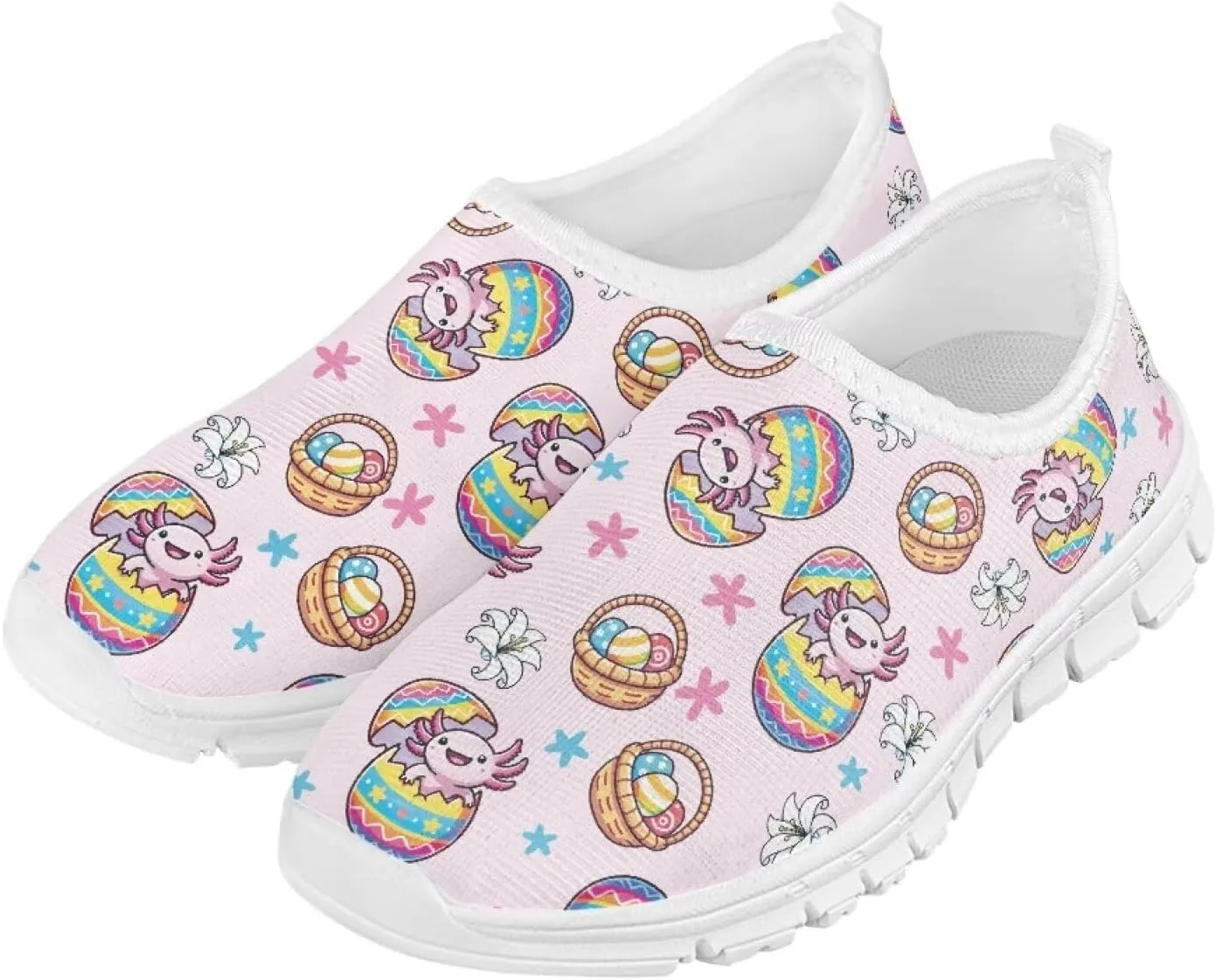 Girls Slip On Sneakers Easter Bunny Shoes for Girls Tennnis Gym Shoes