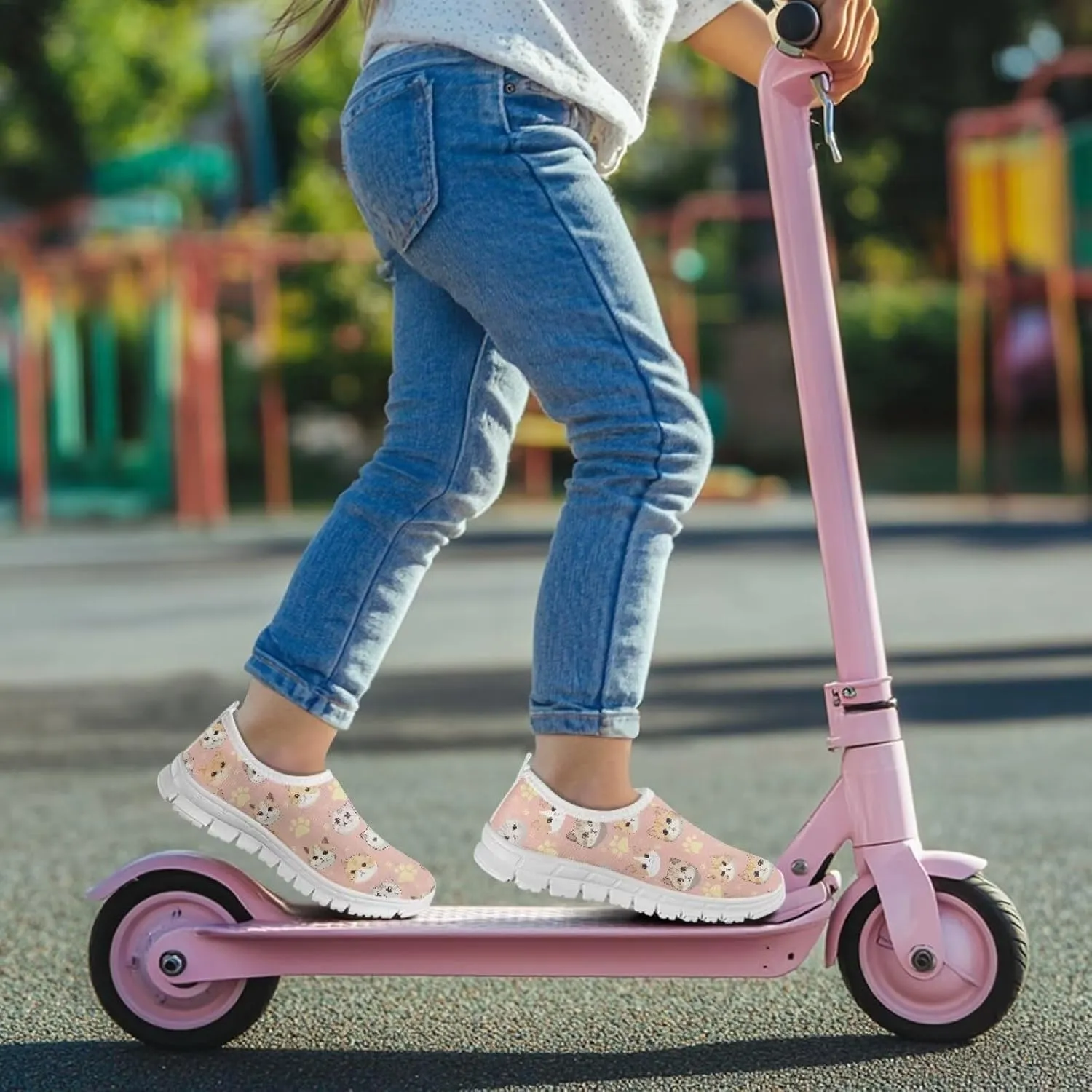 Girls Slip On Sneakers Tennis Shoes Fancy Little Kids Running Shoes