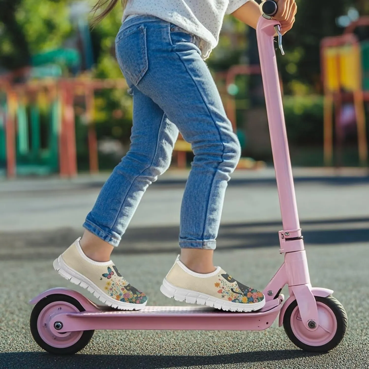 Girls Slip On Sneakers Tennis Shoes Fancy Little Kids Running Shoes