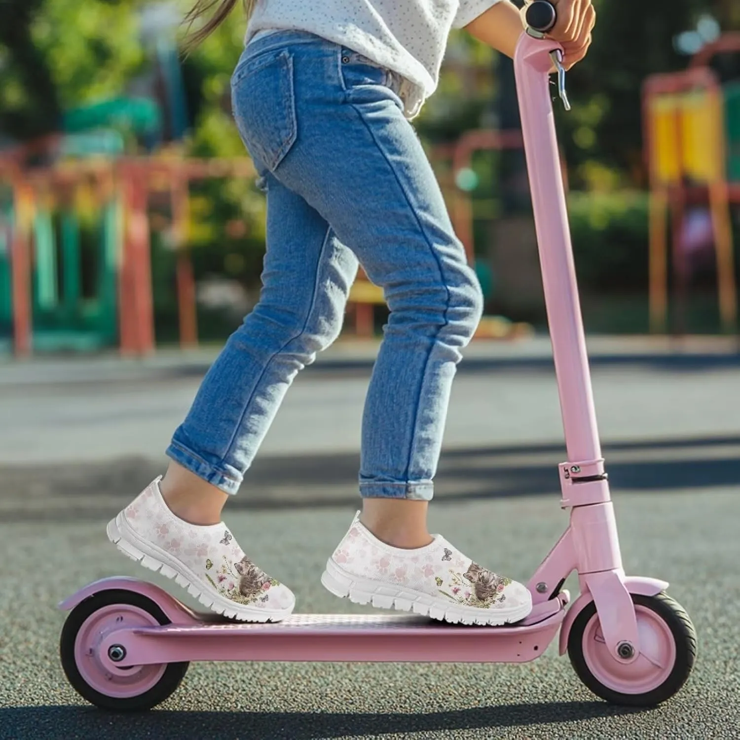 Girls Slip On Sneakers Tennis Shoes Fancy Little Kids Running Shoes