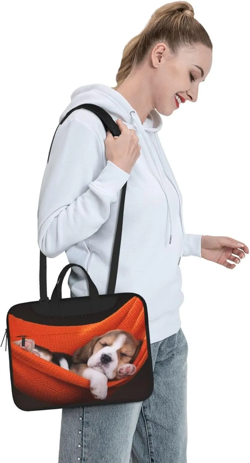 Golden Retrievers Laptop Shoulder Bag ​for Men Women, Computer Carrying Case Messenger Bag with Strap