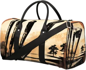 Golf Sport Theme Travel Duffel Bag for Women Men Waterproof Foldable Overnight Weekender Bag Large Capacity Sports Gym Bag