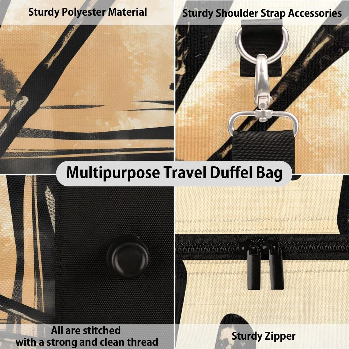 Golf Sport Theme Travel Duffel Bag for Women Men Waterproof Foldable Overnight Weekender Bag Large Capacity Sports Gym Bag