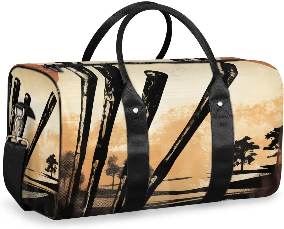 Golf Sport Theme Travel Duffel Bag for Women Men Waterproof Foldable Overnight Weekender Bag Large Capacity Sports Gym Bag