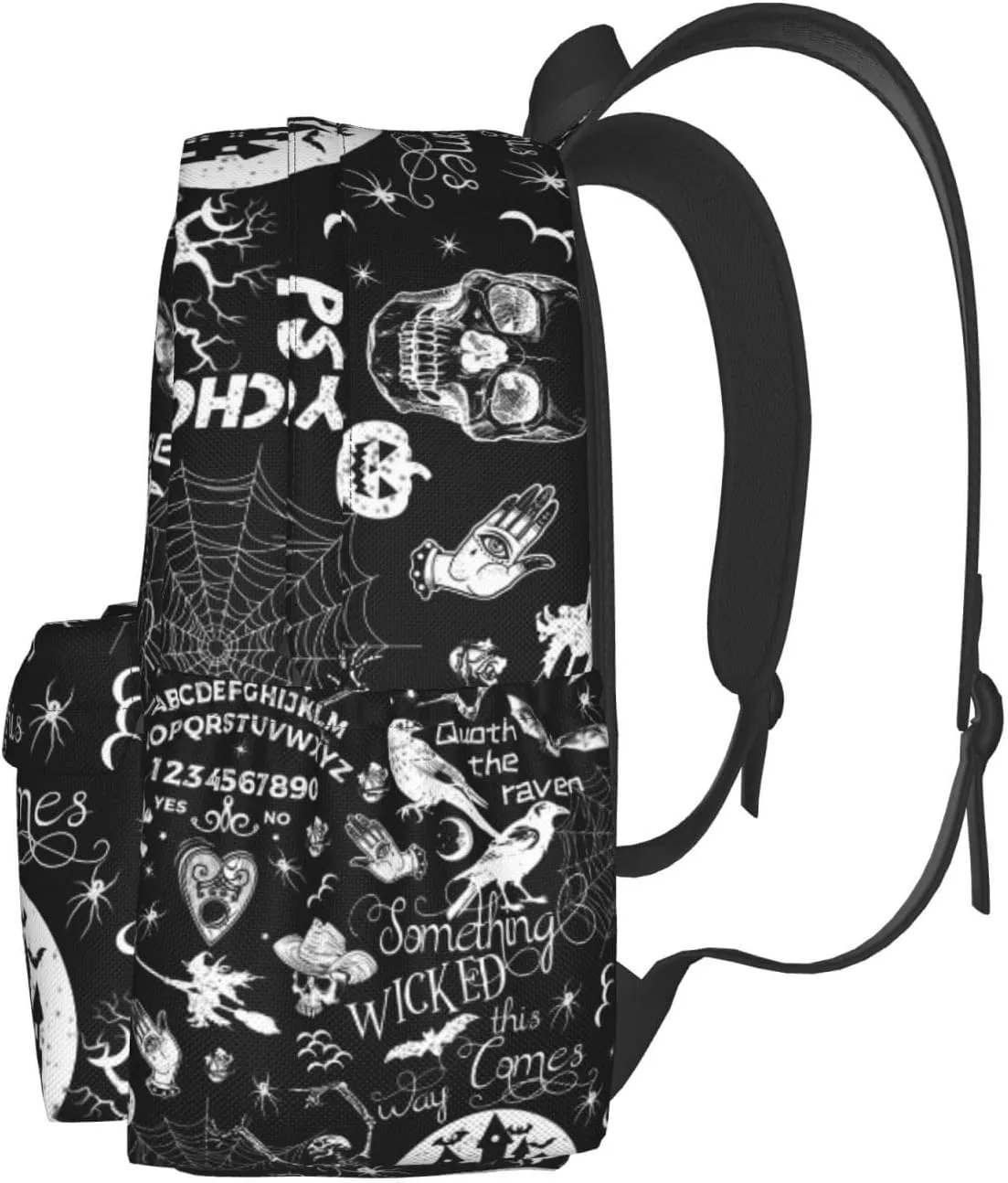 Gothic Bat Halloween Witchy Backpack School Bag Lightweight Bookbag Casual Daypack for Girls Boys Kids Women Men Travel Laptop 16 Inch
