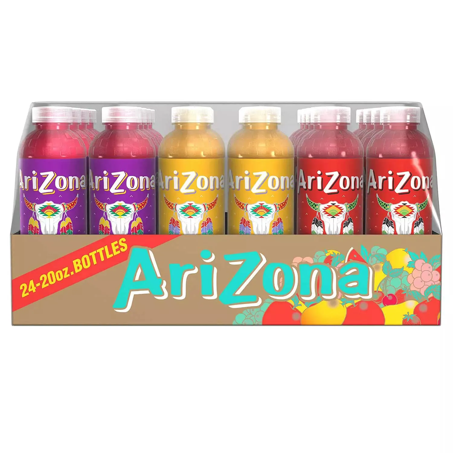 Gourmet Kitchn AriZona Juice Variety Pack - 100% natural and fortified with Vitamin C - Fruit Punch, Mucho Mango, Watermelon - Made without preservatives or artificial colors - 1 Pack (20oz / 24pk.)