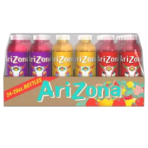 Gourmet Kitchn AriZona Juice Variety Pack - 100% natural and fortified with Vitamin C - Fruit Punch, Mucho Mango, Watermelon - Made without preservatives or artificial colors - 1 Pack (20oz / 24pk.)