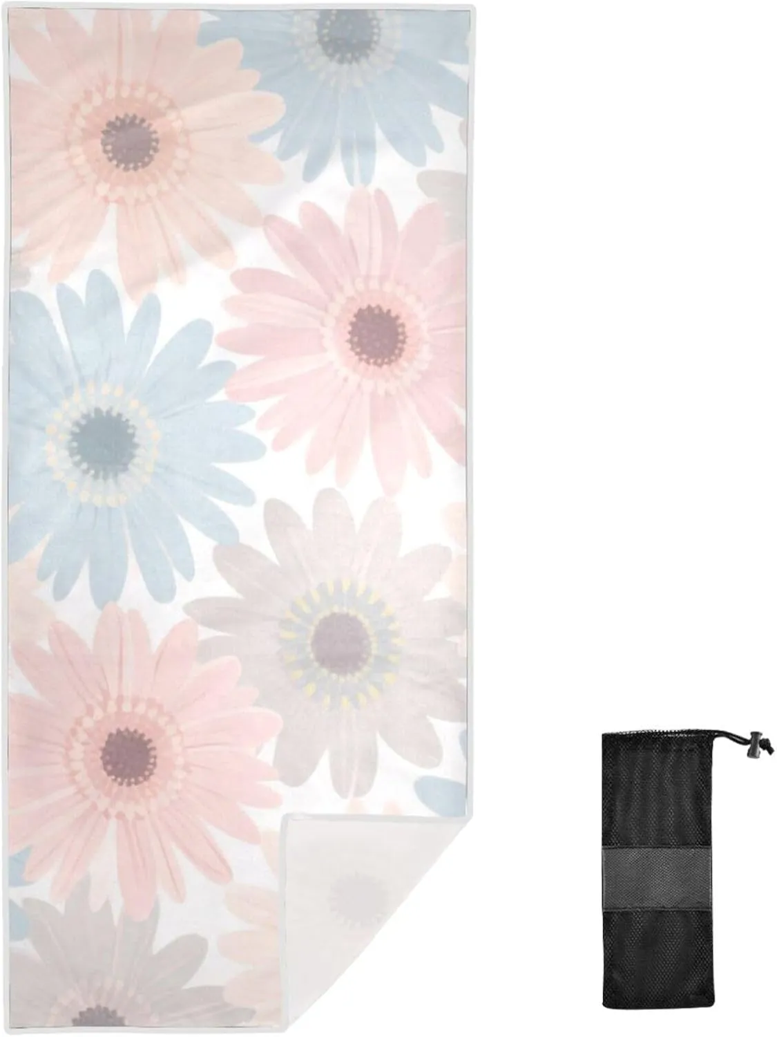 Grayish-Pink Daisies Towels for Adults 31" x 70" Soft & Absorbent Large Beach Towels for Adults Sand Repellent Anti Essentials Accessories