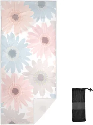 Grayish-Pink Daisies Towels for Adults 31" x 70" Soft & Absorbent Large Beach Towels for Adults Sand Repellent Anti Essentials Accessories