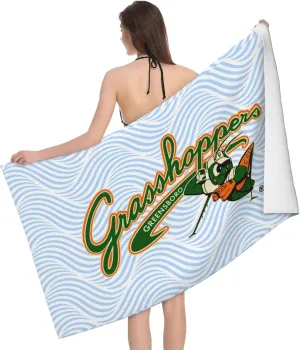 Greensboro Grasshoppers Beach Towel, Oversized Pool Towel, Quick Dry Microfiber Beach Towel for Men and Women