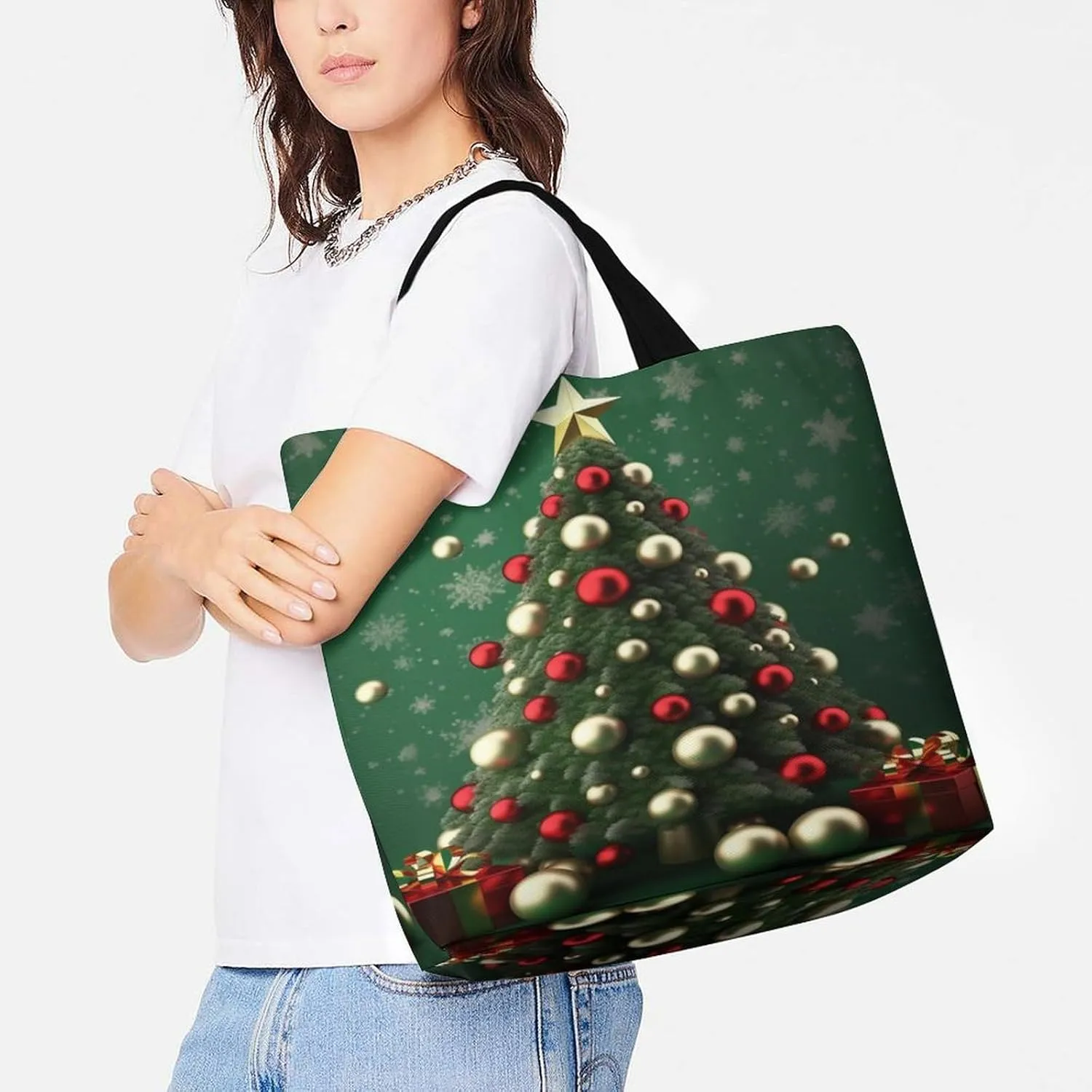 Grocery Bag Reusable Tote Bag Foldable Seals On Ice Shopping Bag Handbag Washable Shoulder Bag for Travel