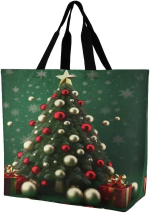 Grocery Bag Reusable Tote Bag Foldable Seals On Ice Shopping Bag Handbag Washable Shoulder Bag for Travel