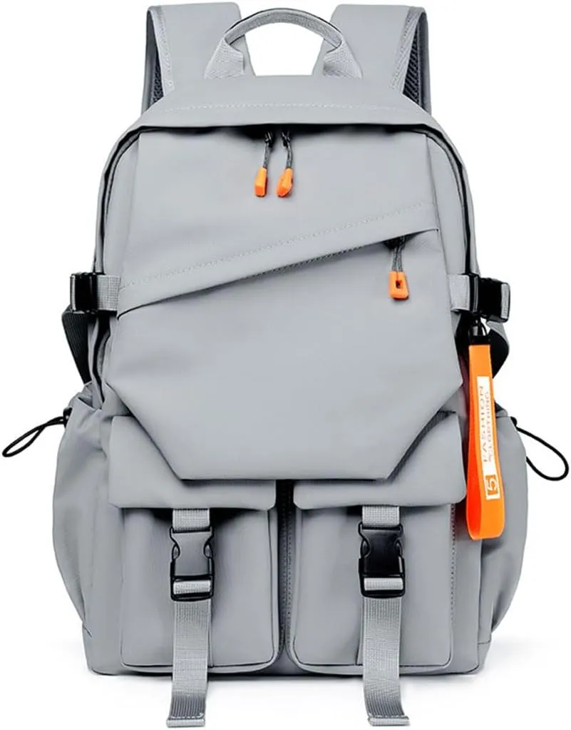 GSAD School Backpack for Boy Casual Aesthetic Backpack for Teens Girls Middle School Bookbag Travel Students Back Pack Daypack Grey