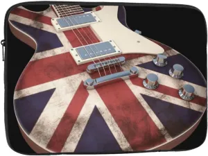 Guitar British Flag Laptop Sleeve 17 inch Shockproof Protective Computer Carrying Cover Computer Bag Laptop Case Briefcase Handbags Portable Laptop Bag Gifts for Men Women