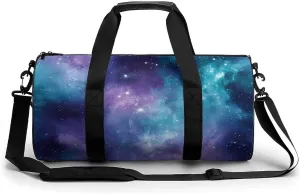 Gym Bag 17in for Men Women, Waterproof Foldable Sports Organizer, Durable Workout Travel Duffle Bag, Cosmic Mirage-29