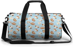 Gym Bag 17in for Men Women, Waterproof Foldable Sports Organizer, Durable Workout Travel Duffle Bag, Dynamic Football Design-11