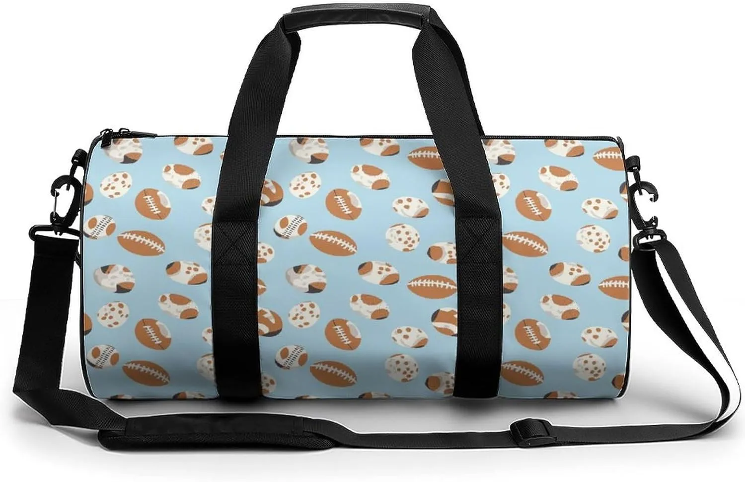 Gym Bag 17in for Men Women, Waterproof Foldable Sports Organizer, Durable Workout Travel Duffle Bag, Dynamic Football Design-11