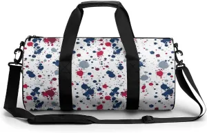 Gym Bag 17in for Men Women, Waterproof Foldable Sports Organizer, Durable Workout Travel Duffle Bag, Dynamic Spray Ink-281