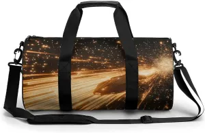 Gym Bag 17in for Men Women, Waterproof Foldable Sports Organizer, Durable Workout Travel Duffle Bag, Space Exploration Journey-52