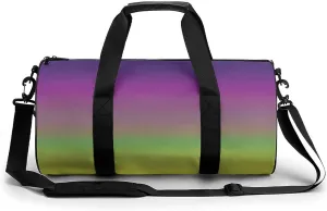 Gym Bag 17in for Men Women, Waterproof Foldable Sports Organizer, Durable Workout Travel Duffle Bag, Vibrant Glow Horizon-1446