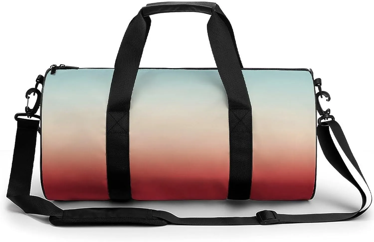 Gym Bag 17in for Men Women, Waterproof Foldable Sports Organizer, Durable Workout Travel Duffle Bag, Warm Glow Horizon-1557