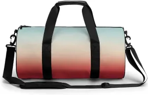 Gym Bag 17in for Men Women, Waterproof Foldable Sports Organizer, Durable Workout Travel Duffle Bag, Warm Glow Horizon-1557