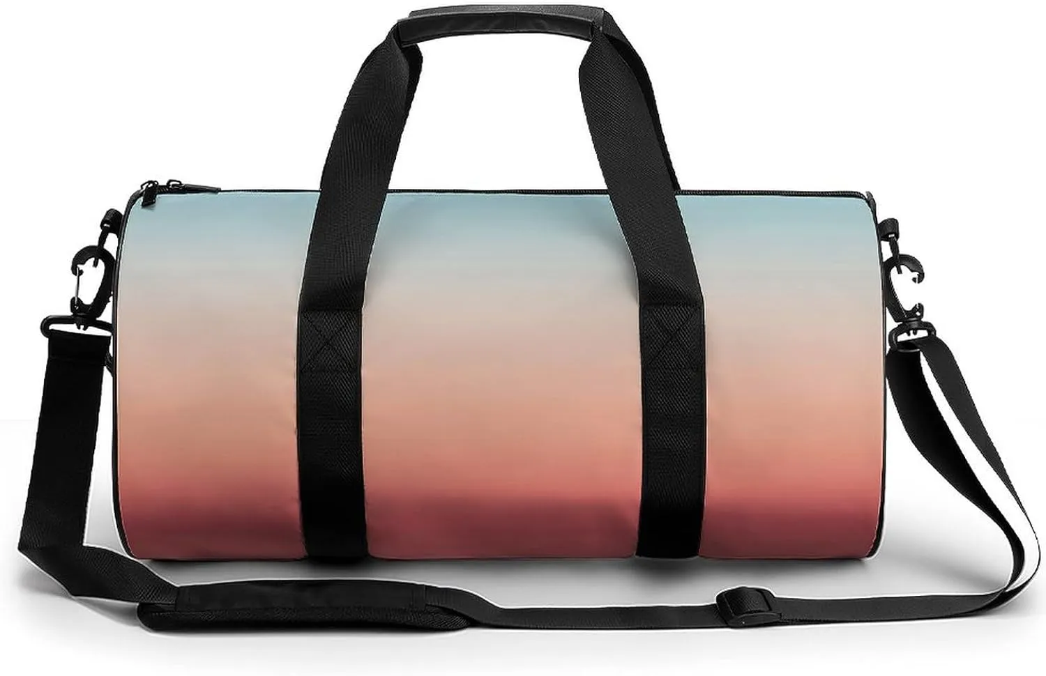 Gym Bag 17in for Men Women, Waterproof Foldable Sports Organizer, Durable Workout Travel Duffle Bag, Warm Horizon Glow-1601
