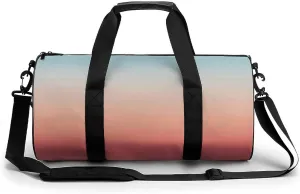 Gym Bag 17in for Men Women, Waterproof Foldable Sports Organizer, Durable Workout Travel Duffle Bag, Warm Horizon Glow-1601