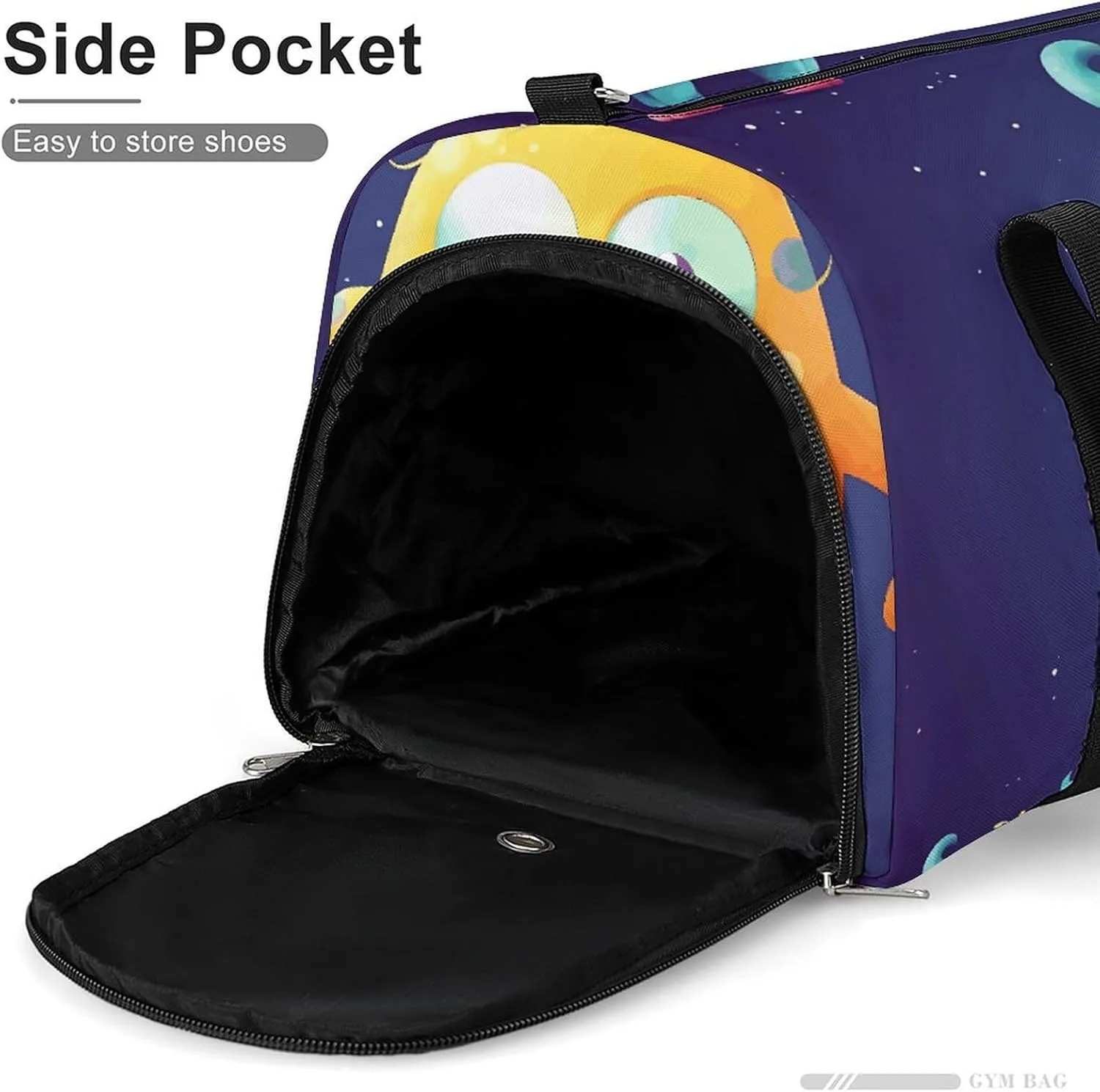 Gym Bag Cartoon Colorful Monster Duffel Bag for Men Women Overnight Bag with Shoe Compartment Workout Bags
