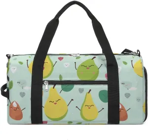Gym Bag Cartoon Pears Duffel Bag for Men Women Overnight Bag with Shoe Compartment Workout Bags