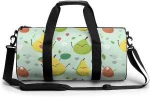 Gym Bag Cartoon Pears Duffel Bag for Men Women Overnight Bag with Shoe Compartment Workout Bags