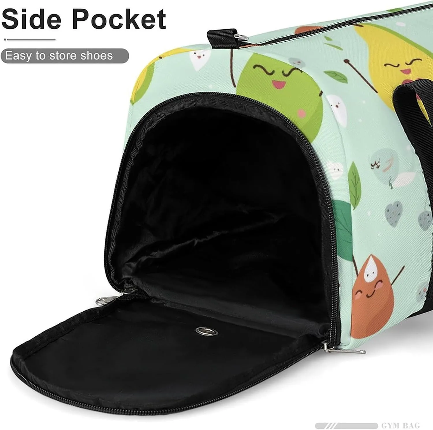 Gym Bag Cartoon Pears Duffel Bag for Men Women Overnight Bag with Shoe Compartment Workout Bags