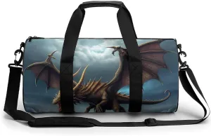 Gym Bag Flying Dragon Duffel Bag for Men Women Overnight Bag with Shoe Compartment Workout Bags